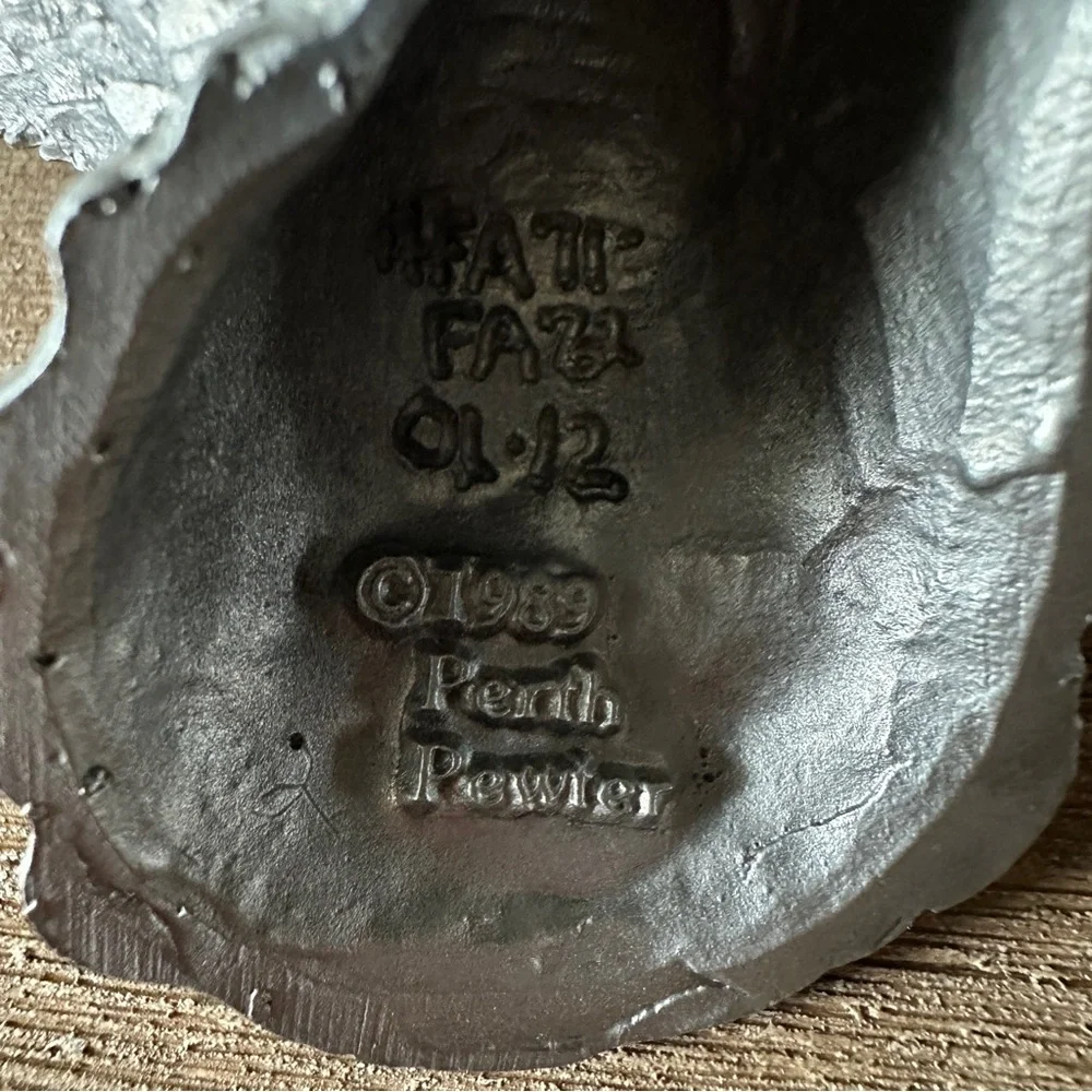 Rare Perth Pewter 1989 Dragon Claw with Glass Oil Lamp
